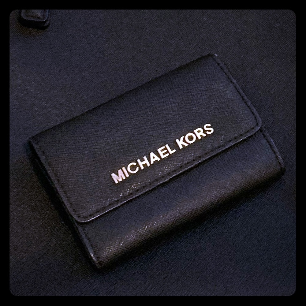 MK black small wallet